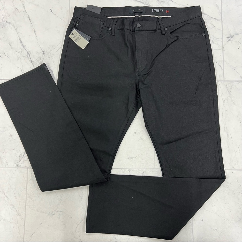 (JZ-66) John Varvatos Bowery Slim Straight Fit Jeans In Jet Black - Picture 5 of 6